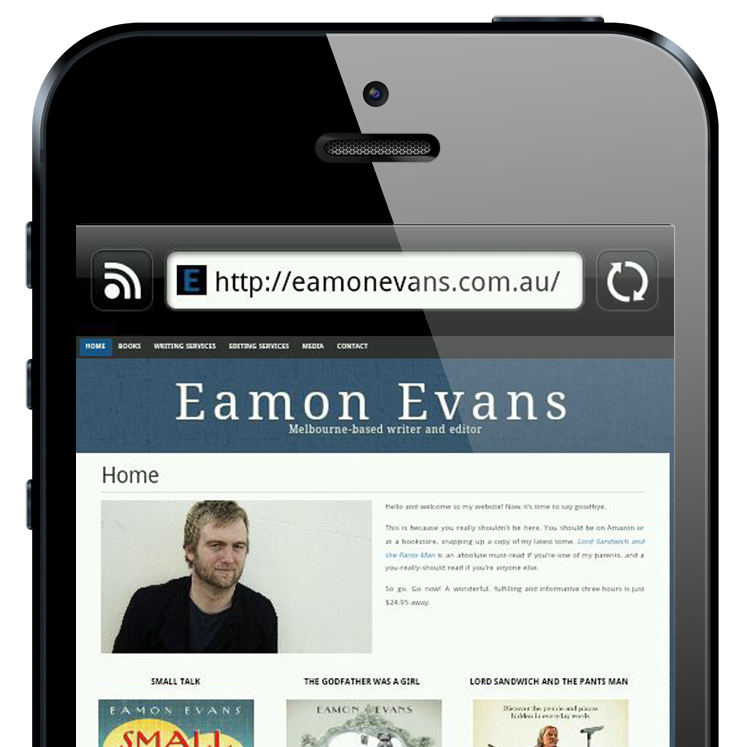 EAMON EVANS – WEBSITE Client: Eamon Evans