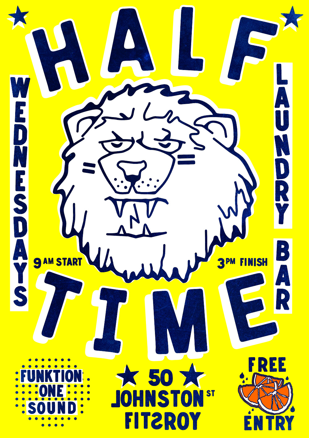 Half Time - Laundry Bar  - Wednesdays - Yellow