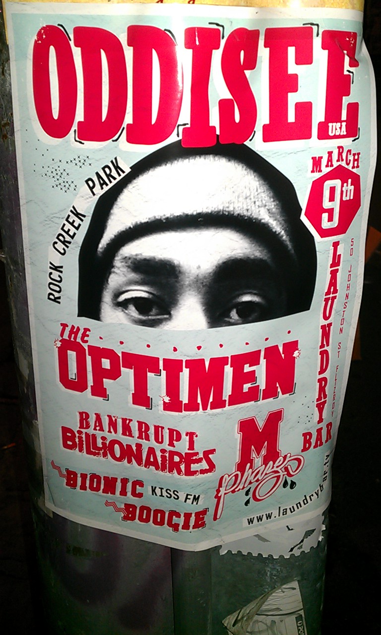 Oddisee - March 9 2012 - Laundry Bar - Poster Poled