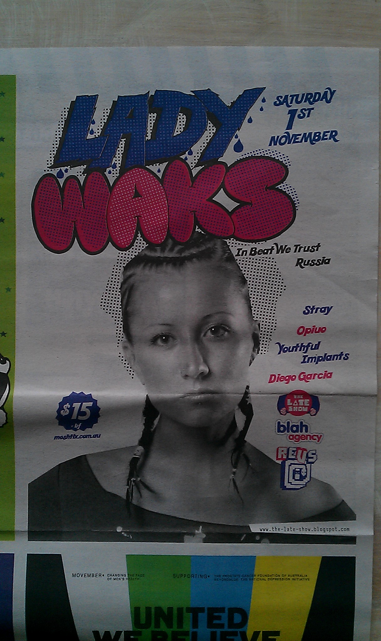 THE LATE SHOW - LADY WAKS - MAGAZINE ADD